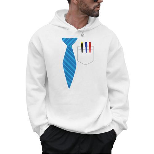 Teacher Tie & Pocket Protector Costume School Men Hoodie - teacherstshirts.com