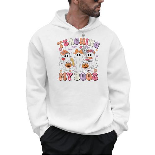 Teaching My Boos Cute Spooky Ghost Teacher Halloween Women Men Hoodie - teacherstshirts.com AU