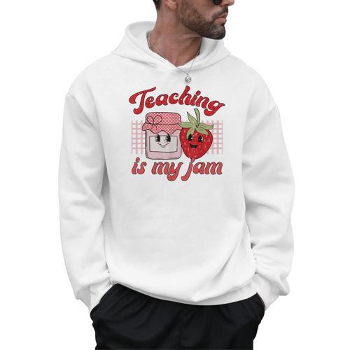 Teaching Is My Jam Cute Strawberry For Women Teachers Men Hoodie - teacherstshirts.com DE