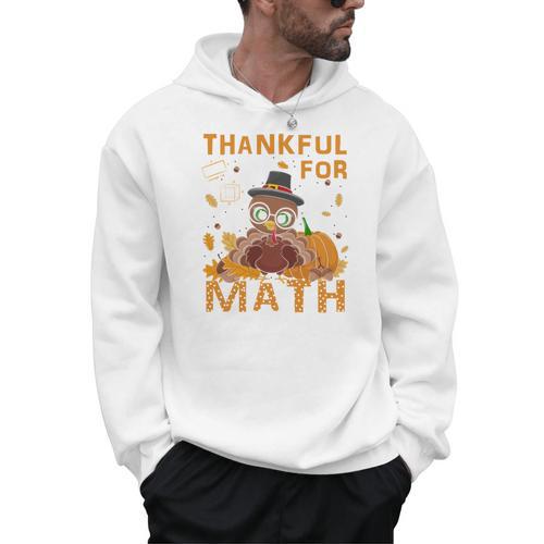 Thankful Math Turkey Teacher Happy Thanksgiving Men Hoodie - teacherstshirts.com