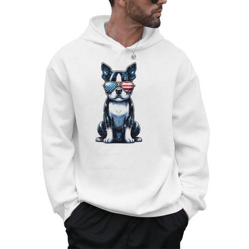 USA Flag Boston Terrier Best Dog Mom Ever 2025 Men Hoodie - Bostonterriersmerch.com
