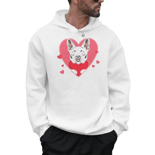 Valentine's Day Boston Terrier Heart Men Hoodie - Bostonterriersmerch.com