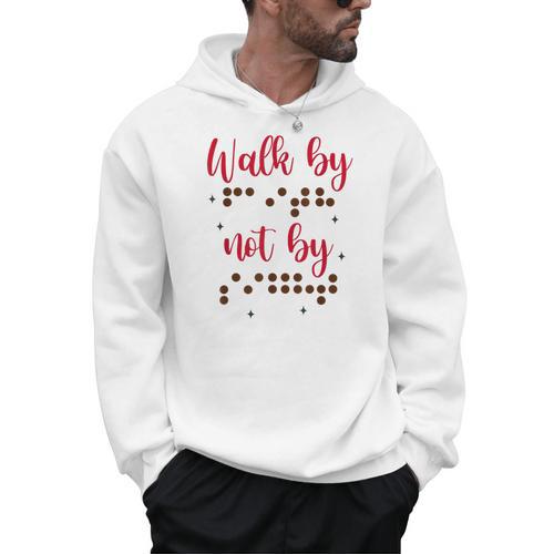 Visually Impaired Teacher Braille Bible Verse Walk By Faith Men Hoodie - teacherstshirts.com UK