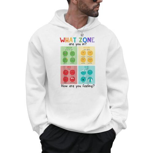 What Zone Are You In How Are You Feeling Teacher Men Hoodie - teacherstshirts.com AU