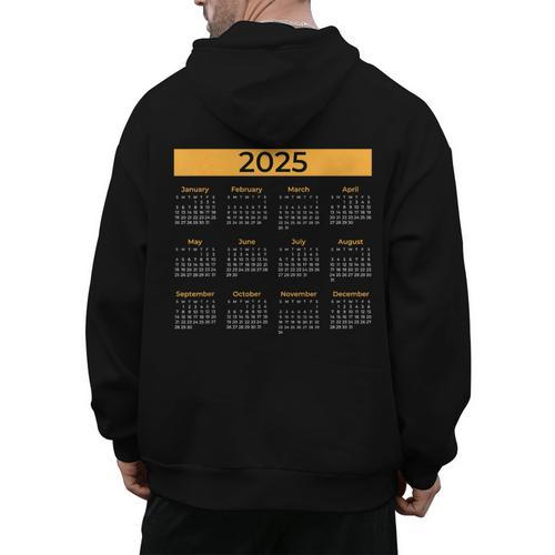 2025 Calendar For Planners Teachers Offices Months Men's Hoodie Back Print - teacherstshirts.com UK
