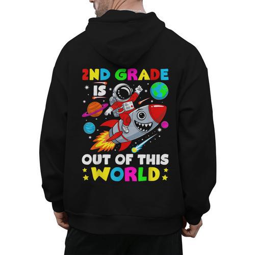 2nd Grade Is Out Of This World Space Rocket Planets Teacher Men's Hoodie Back Print - teacherstshirts.com AU