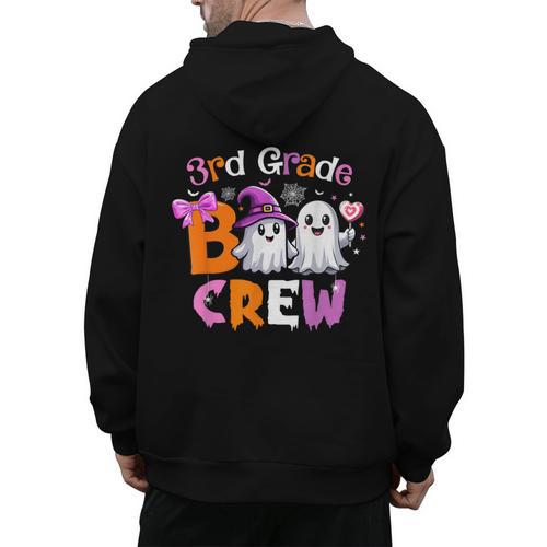 3rd Grade Boo Crew Third Grade Halloween Costume Teacher Kid Men's Hoodie Back Print - teacherstshirts.com DE