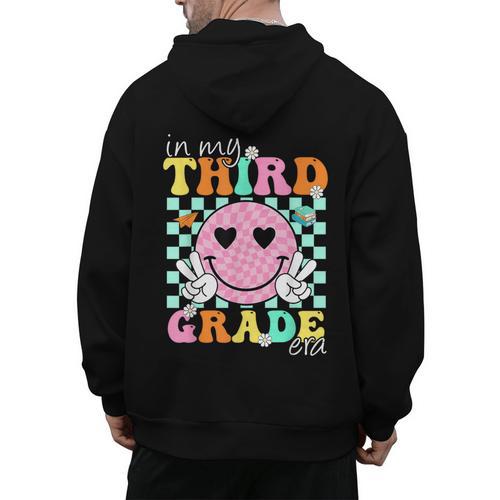 In My 3rd Grade Era Back To School Smile Face Teacher Kid Men's Hoodie Back Print - teacherstshirts.com