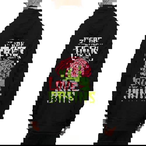 3rd Grade Teachers Love Brains Zombie Teacher Halloween Men&#x27;s Hoodie Back Print - teacherstshirts.com