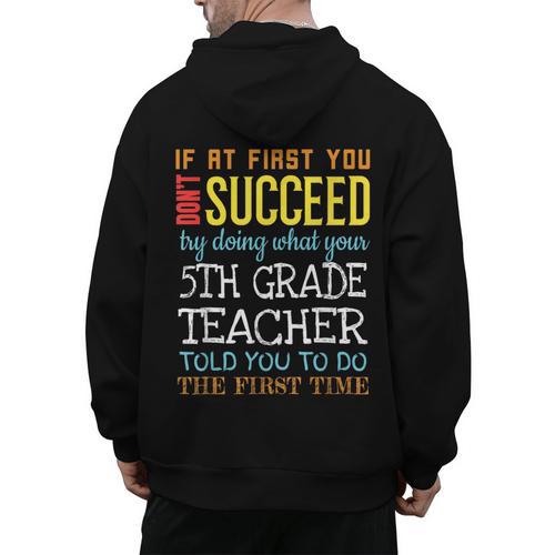 5th Grade Teacher Appreciation Men's Hoodie Back Print - teacherstshirts.com DE