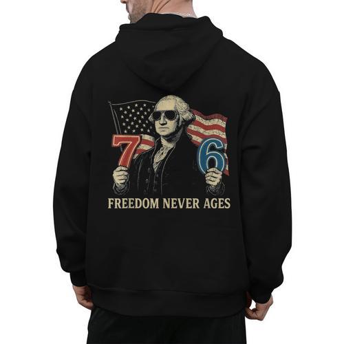 6-7 7-6 George Washington Freedom For Teachers Men's Hoodie Back Print - teacherstshirts.com AU
