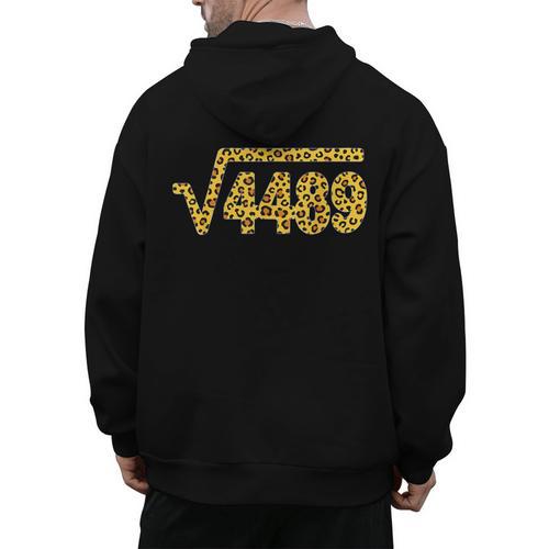 6 7 Leopard Pattern Meme Square Root 4489 Slang Math Teacher Men's Hoodie Back Print - teacherstshirts.com DE