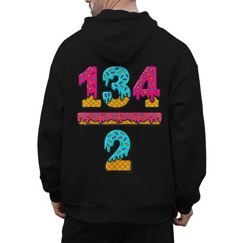 67 Ice Cream Drip Meme Division Math Teacher Gen Alpha Slang Men's Hoodie Back Print - teacherstshirts.com UK