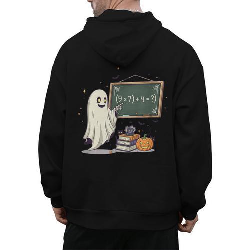 67 Teacher Halloween Ghost Six Seven Meme Math Joke Men's Hoodie Back Print - teacherstshirts.com AU