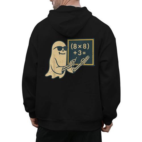 67 Teacher Halloween Skeleton Ghost Six Seven Meme Math Men's Hoodie Back Print - teacherstshirts.com AU