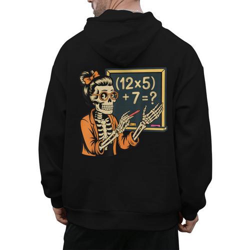 67 Teacher Halloween Skeleton Men's Hoodie Back Print - teacherstshirts.com UK