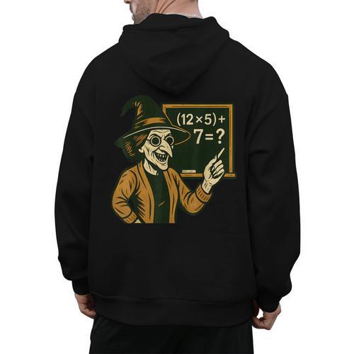 67 Teacher Halloween Witch Six Seven Meme Brainrot Math Joke Men's Hoodie Back Print - teacherstshirts.com AU