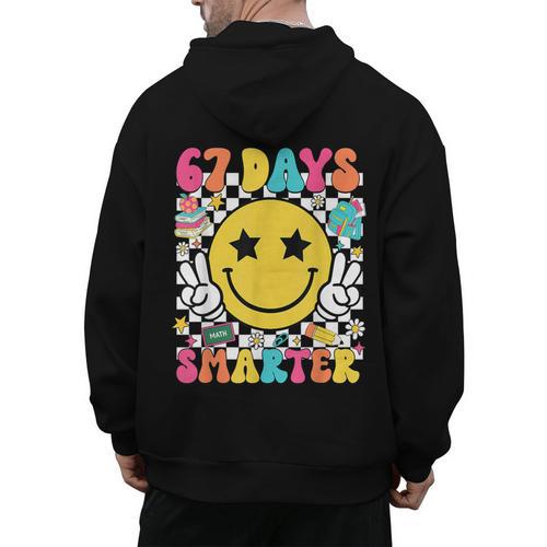 67th Day Of School Shirt 67 Days Smarter Teacher Boy Girls Men's Hoodie Back Print - teacherstshirts.com UK