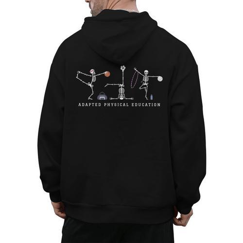 Adapted Physical Education Teacher Skeleton Sports Phys Ed Men's Hoodie Back Print - teacherstshirts.com AU