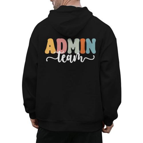Admin Team Back To School Teachers Students Admin Squad Men's Hoodie Back Print - teacherstshirts.com CA