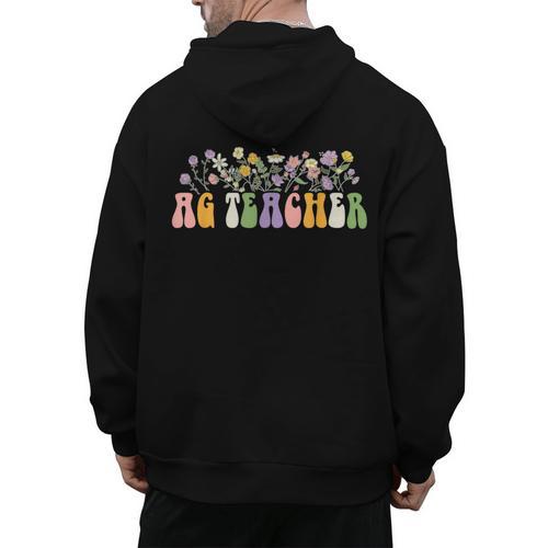 AG Teacher Future Farmer Agriculture Teacher Men Women Men's Hoodie Back Print - teacherstshirts.com UK
