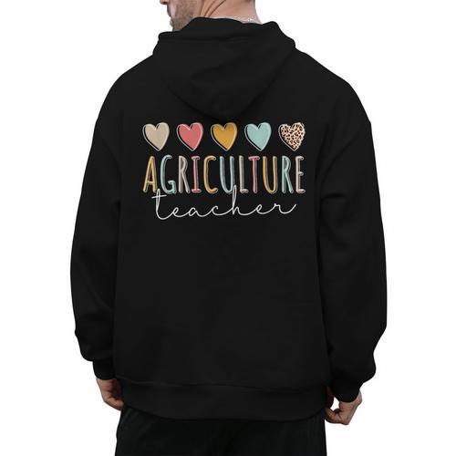 AG Teacher Future Farmer Agriculture Teacher Men's Hoodie Back Print - teacherstshirts.com DE