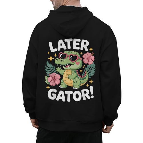 Alligator Later Gator Teacher Summer Last Day Fun Men's Hoodie Back Print - teacherstshirts.com UK