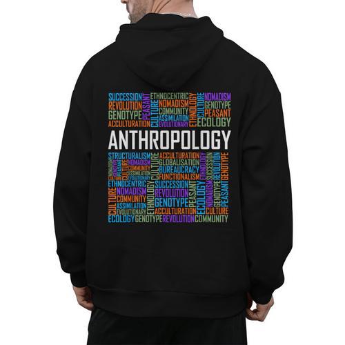 Anthropology Words Anthropologist Teacher Men's Hoodie Back Print - teacherstshirts.com AU