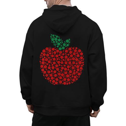 Apple Dot Pattern Art Teacher Appreciation Men Women Humor Men's Hoodie Back Print - teacherstshirts.com