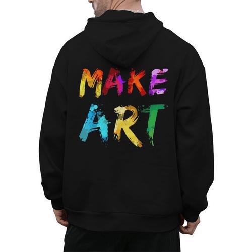 Make Art Painter Artist Teacher Artsy Men Women Kids Men's Hoodie Back Print - teacherstshirts.com