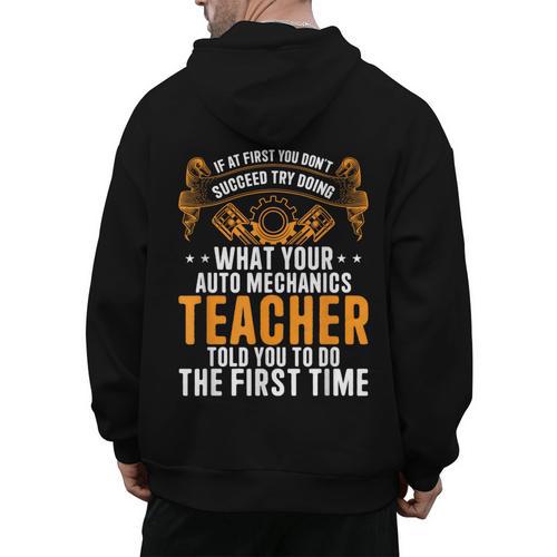 Auto Mechanic Teacher Car Repair Auto Mechanic Men's Hoodie Back Print - teacherstshirts.com DE
