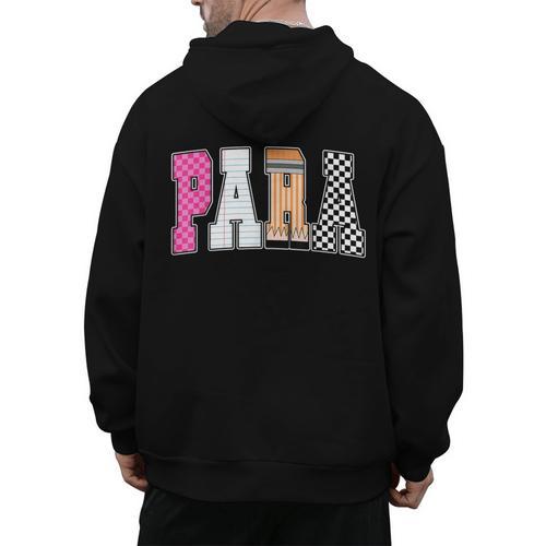 Back To School Teacher Para Preppy Checkered Para Life Men's Hoodie Back Print - teacherstshirts.com AU