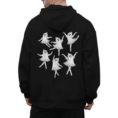 Ballet Ghost Dancer Spooky Dance Teacher Halloween Costume Men's Hoodie Back Print - teacherstshirts.com AU