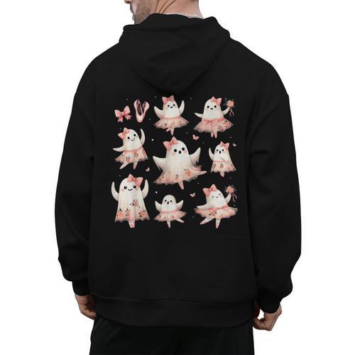 Ballet Ghost Ballet Dancer Spooky Dance Teacher Halloween Men's Hoodie Back Print - teacherstshirts.com CA