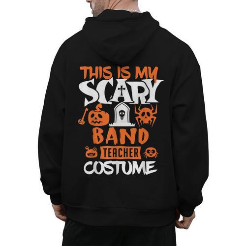 Band Teacher Halloween Shirt Costume School Marching Band For Men Women Men's Hoodie Back Print - teacherstshirts.com CA