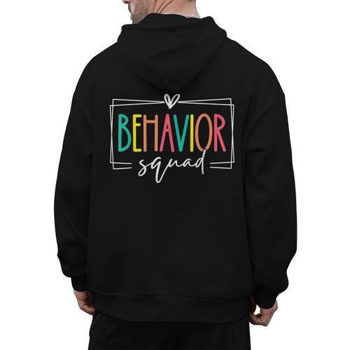Behavior Squad School Counselor SPED Teacher Kids Women Men Men's Hoodie Back Print - teacherstshirts.com DE