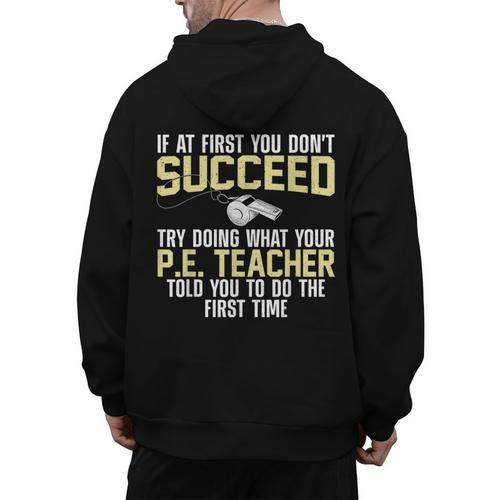 Best PE Teacher Art For Men Women Physical Education Teacher Men's Hoodie Back Print - teacherstshirts.com CA