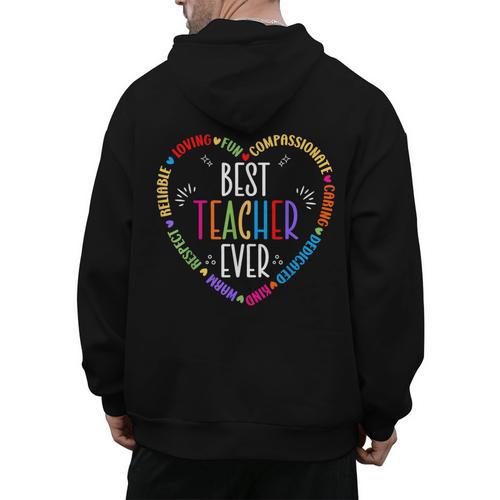 Best Teacher Ever Teacher Motivational Appreciation Men's Hoodie Back Print - teacherstshirts.com CA