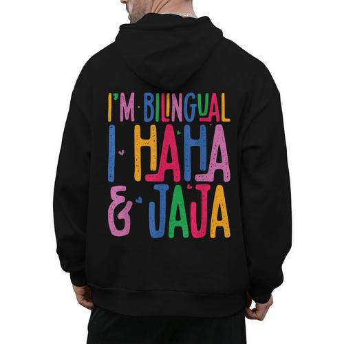 I Am Bilingual I Haha And Jaja Latina Latino Spanish Teacher Men's Hoodie Back Print - teacherstshirts.com AU