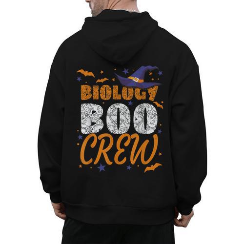 Biology Boo Crew Halloween Biology Teacher Matching For Men Women Kids Men's Hoodie Back Print - teacherstshirts.com CA