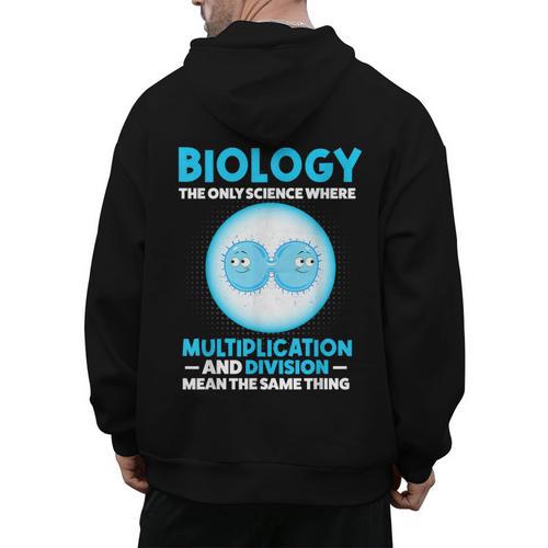 Biology Facts Science Teacher Student Biologist Men's Hoodie Back Print - teacherstshirts.com CA