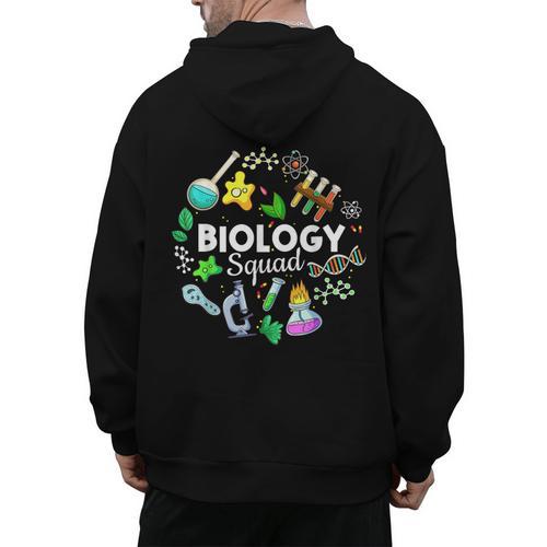 Biology Squad Science Teacher Student Biologist Men's Hoodie Back Print - teacherstshirts.com CA