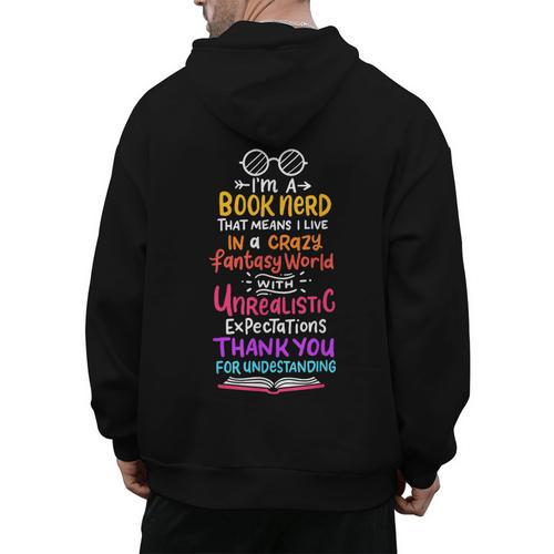 Books Reading English Teacher Student For Men Women Kids Men's Hoodie Back Print - teacherstshirts.com AU
