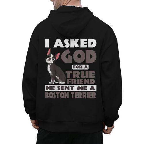 Boston Terrier American Gentleman Non-Sporting Dog Lover Men's Hoodie Back Print - Bostonterriersmerch.com