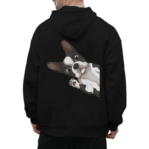 Boston Terrier Bostie Dog Kids Boys Girls Men's Hoodie Back Print - Bostonterriersmerch.com