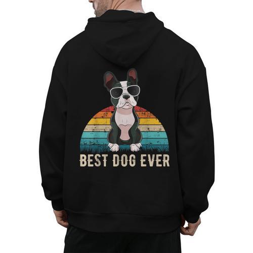 Boston Terrier Boston-Bulldog For Men Women Girls Kids Men's Hoodie Back Print - Bostonterriersmerch.com