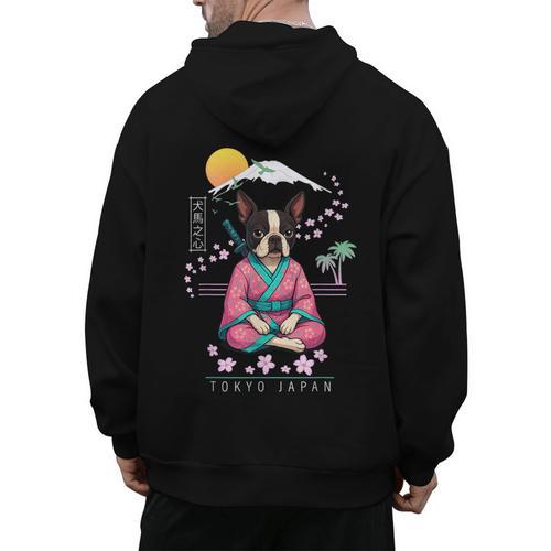 Boston Terrier Boston Bull Terrier Men's Hoodie Back Print - Bostonterriersmerch.com
