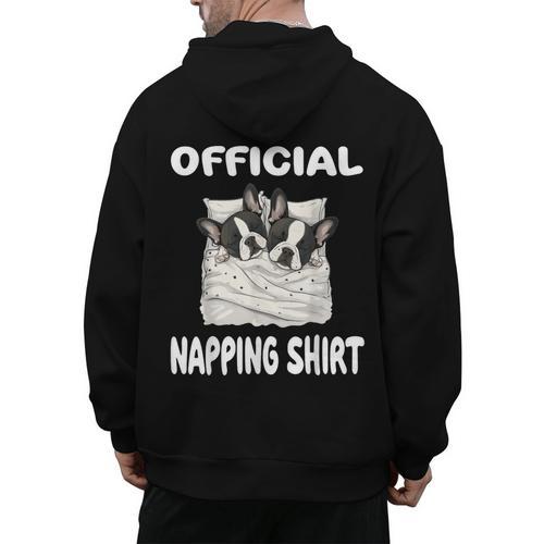Boston Terrier Dog Official Sleepshirt Pajamas Nightgown For Men Women Kids Men's Hoodie Back Print - Bostonterriersmerch.com