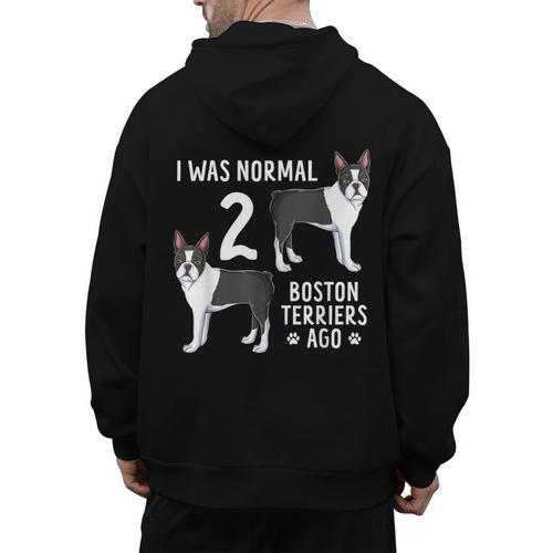 Boston Terrier Humor Bostie Dog Lover For Men Women Kids Men's Hoodie Back Print - Bostonterriersmerch.com