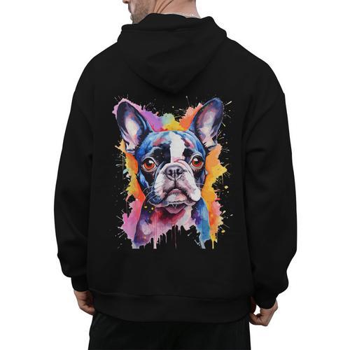 Boston Terrier Lover Pop Art Color Boston Terrier Dog For Men Women Girls Kids Men's Hoodie Back Print - Bostonterriersmerch.com